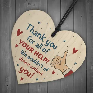 Thank You Gift For Teacher Nurse Carer Volunteer Wood Heart Gift For Colleague Keepsake