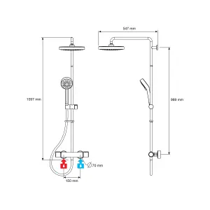 Mira Atom ERD Chrome effect Rear fed Thermostatic Mixer Shower