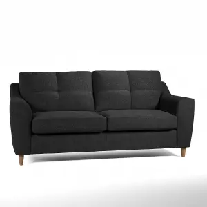 Baxter Charcoal Tufted Fabric Sofa Suite 3 Seater and 2 Seater Sofa