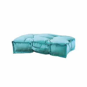 2 x Aqua Garden Booster Cushions - Floor Pillows or Furniture Seat Pads with Water Resistant Fabric & Handle - 51 x 51 x 10cm