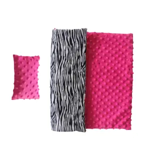 Teamson Kids Little 18" Doll Classic Single Bed Pink Zebra Print Set