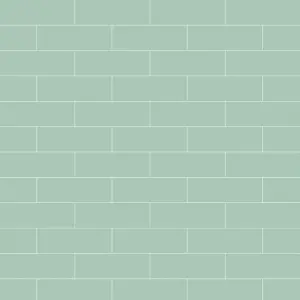 Glina Green Gloss Ceramic Indoor Wall Tile, Pack of 34, (L)297mm (W)97mm