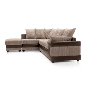 Dino Corner Sofa in Brown Left Facing