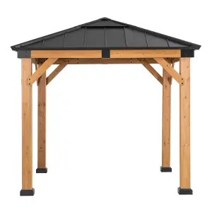 Sunjoy FSC Cedar Wood Gazebo RAPI - 273cm x 273cm, Anthracite