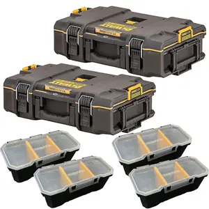 2x Dewalt Tough System 2.0 DWST83293-1 DS166 Stackable Toolbox Case 4 Organisers