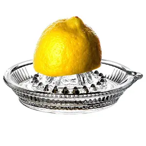 Queensway Home & Dining Height 7cm Glass Citrus Lemon Orange Lime Squeezer Strainer Fresh Hand Juicer Tool