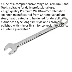 Premium 24mm Steel Combination Spanner - Long Slim Chrome Vanadium Wrench for Durability