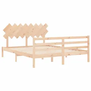 Berkfield Bed Frame with Headboard 160x200 cm Solid Wood