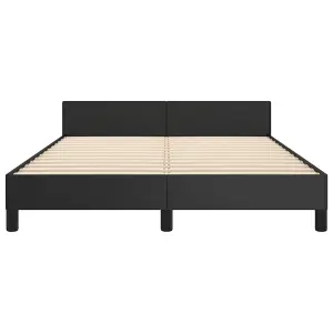 Berkfield Bed Frame with Headboard Black 180x200cm 6FT Super King Faux Leather