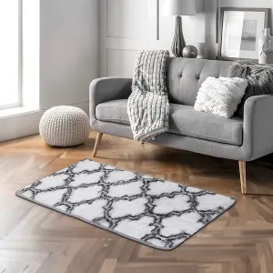 Modern Rectangle Geometric Indoor Shag Area Rugs Plush Fluffy Carpets 60x120 cm