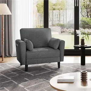 Yaheetech Oversized Armchair Single Sofa with 2 Pillows - Dark Grey