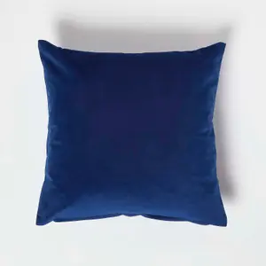 Homescapes Navy Velvet Cushion, 45 x 45 cm