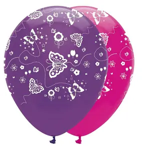 Creative Party Flower Fairy Latex Balloons (Pack of 6) Pink/Purple (One Size)