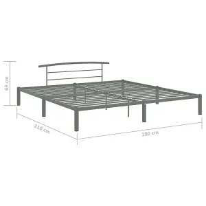 Berkfield Bed Frame Grey Metal 180x200 cm 6FT Super King