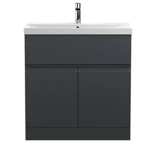 Urban 800mm Free-standing Single Vanity Unit Satin Anthracite