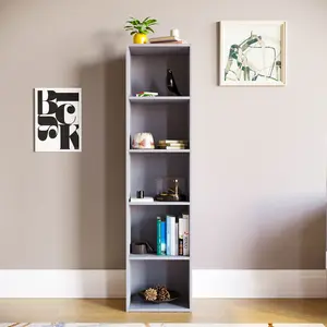 Gerardi Standard Bookcase Grey / 132 cm H x 32 cm W