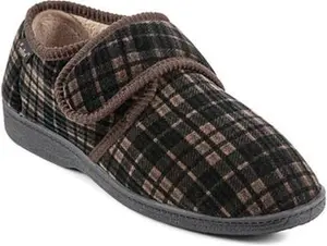 Dr. Keller Dr Keller Wide Fit Touch Fasten Slipper - Brown