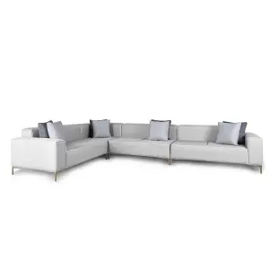 Emelda Grace Cloud Large Rectangle Corner Sofa - Left Hand - Grey