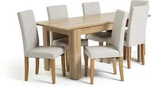 Argos Home Miami Curve Extending Table & 6 Cream Chairs