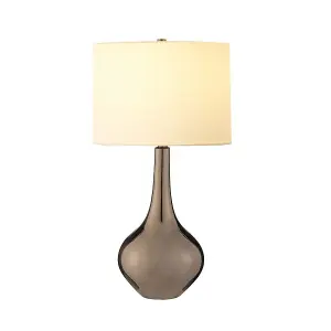 Luminosa Job Table Lamp with Round Shade, Bronze Metallic, Cream Shade