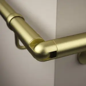 Rothley Satin Brass Bannister Staircase Handrail Adjustable Elbow (Diam) 40mm