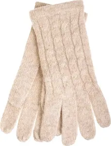 Ladies Cable Lambswool Mix Glove Natural Natural / One Size