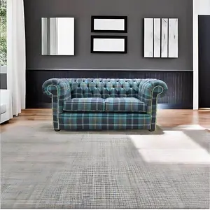 Chesterfield Genuine 2 Seater Sofa Balmoral Azure Blue Fabric In Classic Style