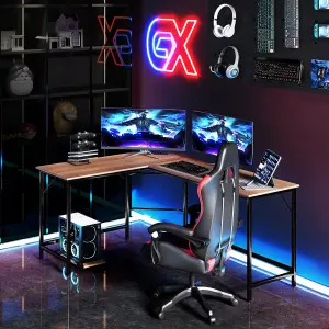 Costway L-Shaped Home Office Desk Computer Corner Desk Gaming Table with CPU Stand