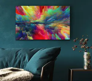 Vibrant Powdered Colours Sky Canvas Print Wall Art - Medium 20 x 32 Inches