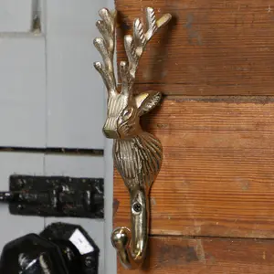 Traditional Silver Stag Coat Peg Hanger Wall Hook