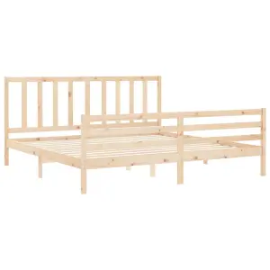 Berkfield Bed Frame with Headboard 200x200 cm Solid Wood