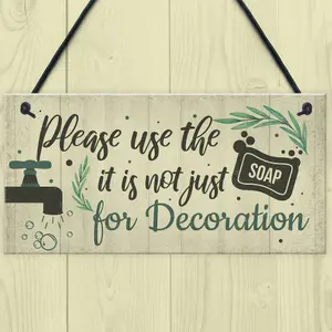 Red Ocean Bathroom Sign Shabby Chic Funny Toilet Sink Loo Hanging Wall Door Plaque Gift