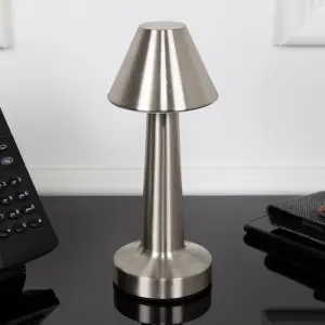 Global Gizmos Rechargeable LED Table Lamp - Silver