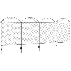 Outsunny 4PCs Decorative Garden Fencing 43in x 11.5ft Metal Border Edging