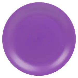 Teal  6 Pcs Unbreakable Reusable Coloured Plastic Dinner Plates Kids Party Tableware Purple