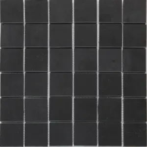 Slate Anthracite Polished Matt Stone effect Natural structure Natural stone Mosaic tile sheet, (L)303mm (W)304mm