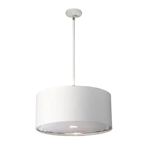 Elstead Balance 1 Light Round Ceiling Pendant White, Nickel, E27