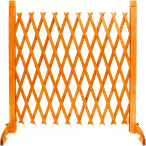 Expanding Trellis Garden Fence - Versatile & Portable Brown Freestanding Wooden Decorative Lattice Screen - Expands to 6'2"