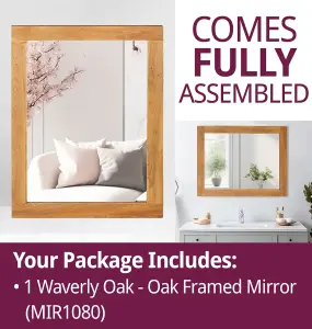 Hallowood Furniture Waverly Oak - Oak Framed Mirror (MIR1080)