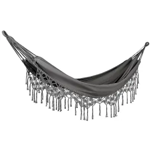 Beliani Boho Hammock ROCCA Cotton Grey