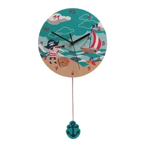 Interiors by Premier Pirate Wall Clock, Fun & Functional Kids Wall Clock, Mid-century Wall Clock, Modern Living Room Wall Clock