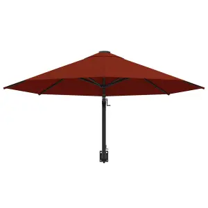 Berkfield Wall-Mounted Parasol with Metal Pole 300 cm Terracotta