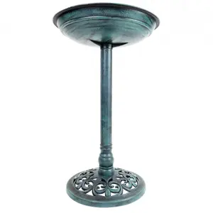 Oypla Traditional Ornamental Garden Pedestal Bird Bath Outdoor Water