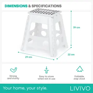 LIVIVO 1 Tread (EVA) & polypropylene (PP) Foldable Step stool (H)0.39m - White