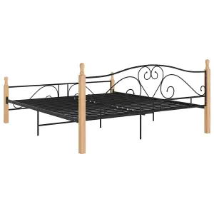 Berkfield Bed Frame Black Metal 180x200 cm 6FT Super King