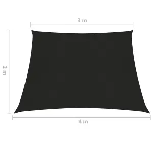 Berkfield Sunshade Sail 160 g/m2 Black 3/4x2 m HDPE