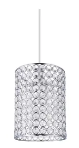 Clear Chrome effect Beaded Light shade (D)16cm