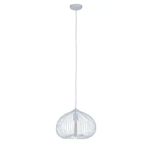 Interiors By Premier Sturdy 1 Bulb White Finish Pendant Light, Effortlessly Maintained Down Light Wall, Versatile Ceiling Light