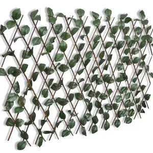 Berkfield Willow Trellis Fence 5 pcs with Artificial Leaves 180x90 cm