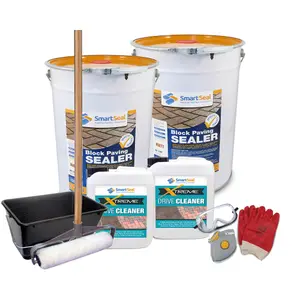 Smartseal Block Paving Sealer DIY Bundle, Transform and Protect Driveway, Matt Look, 2 Car Size, 60m2 Drive and Patio Sealant